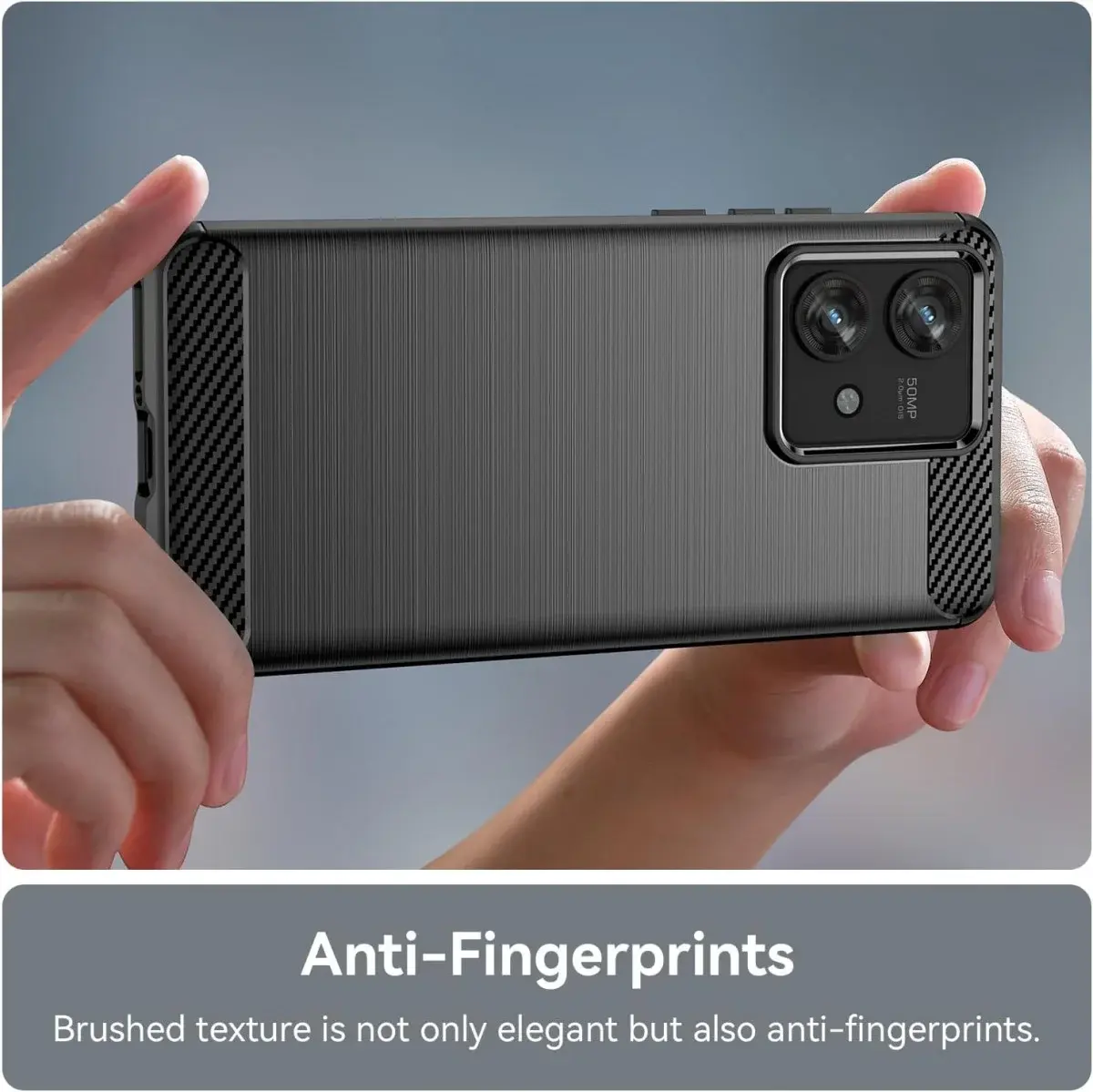 Motorola Edge 40 Neo Hoesje Geborsteld TPU Flexibele Back Cover Zwart afbeelding 6