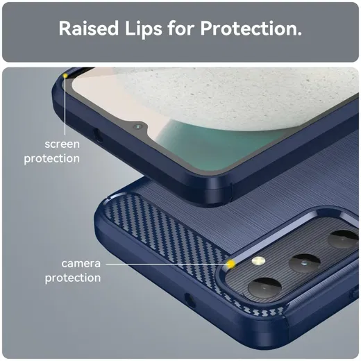 Samsung Galaxy A05S Hoesje Geborsteld TPU Flexibele Back Cover Blauw afbeelding 7