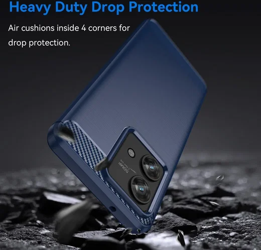 Motorola Edge 40 Neo Hoesje Geborsteld TPU Flexibele Back Cover Blauw afbeelding 4