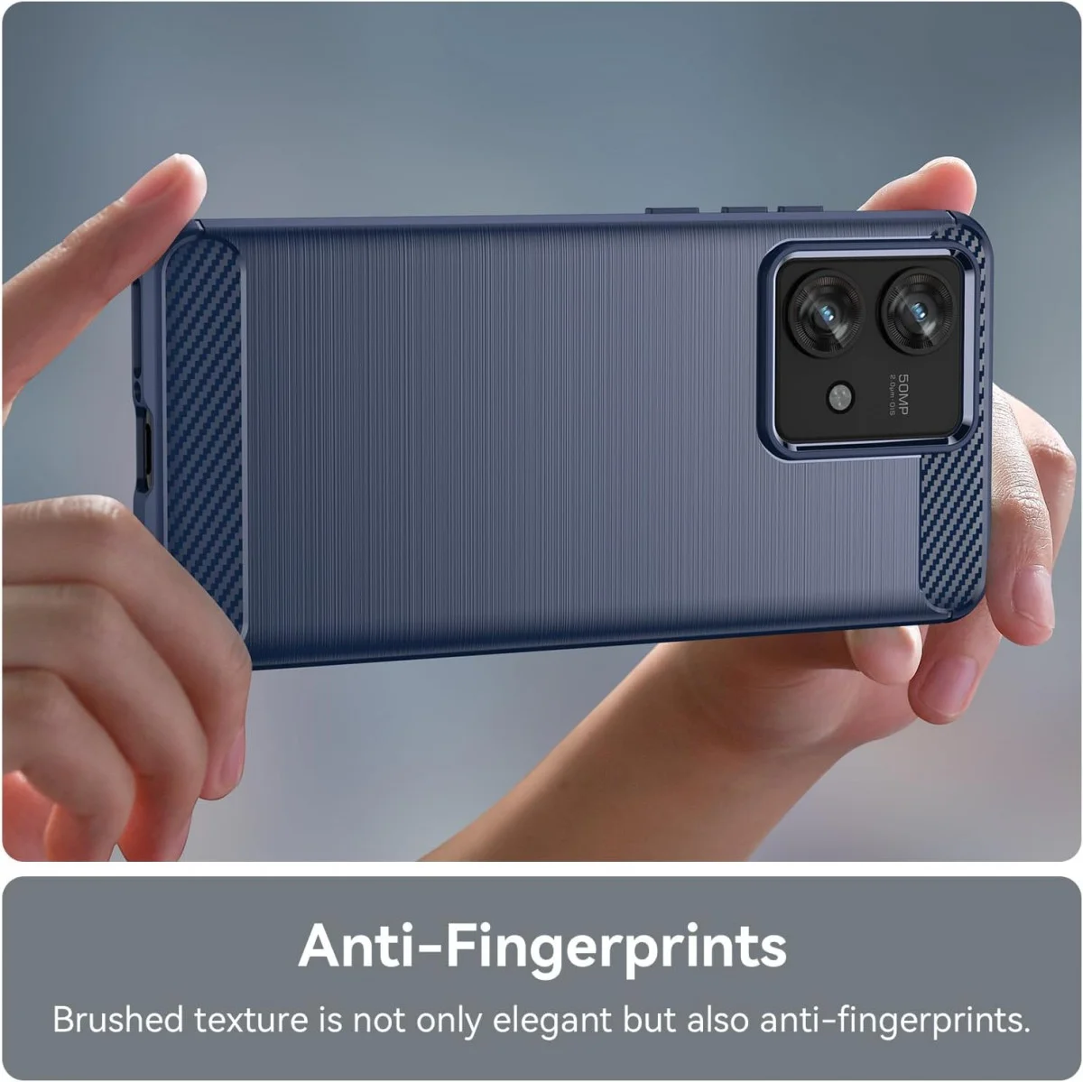 Motorola Edge 40 Neo Hoesje Geborsteld TPU Flexibele Back Cover Blauw afbeelding 7