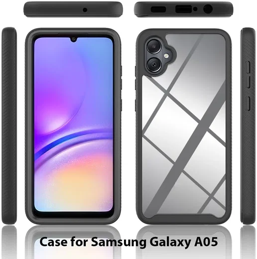 Samsung Galaxy A05 Hoesje Full Protect 360° Cover Hybride Zwart afbeelding 5