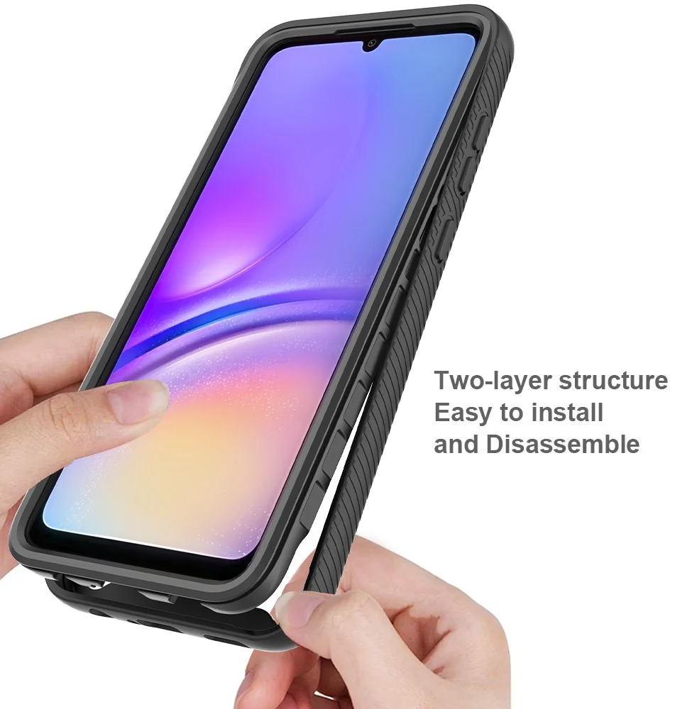 Samsung Galaxy A05 Hoesje Full Protect 360° Cover Hybride Blauw afbeelding 4
