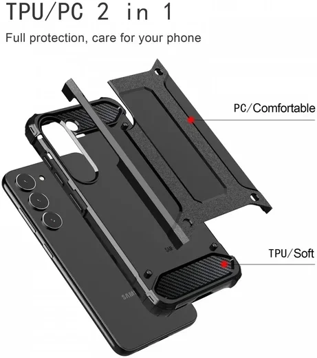 Samsung Galaxy A05 Hoesje Shock Proof Hybride Back Cover Zwart afbeelding 4