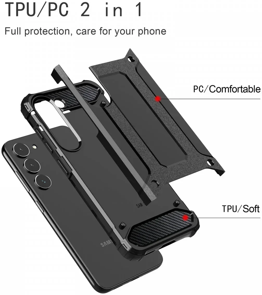Samsung Galaxy A05S Hoesje Shock Proof Hybride Back Cover Zwart afbeelding 4