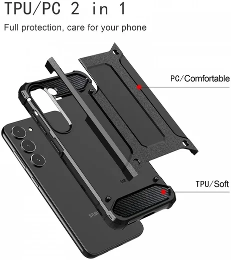 Samsung Galaxy A05S Hoesje Shock Proof Hybride Back Cover Zwart afbeelding 4