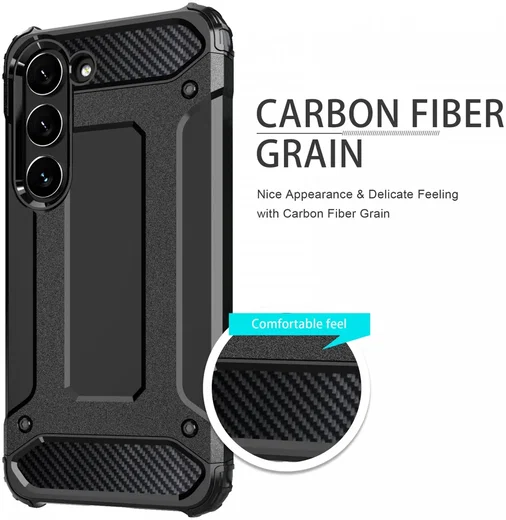 Samsung Galaxy S23 FE Hoesje Shock Proof Hybride Back Cover Blauw afbeelding 4