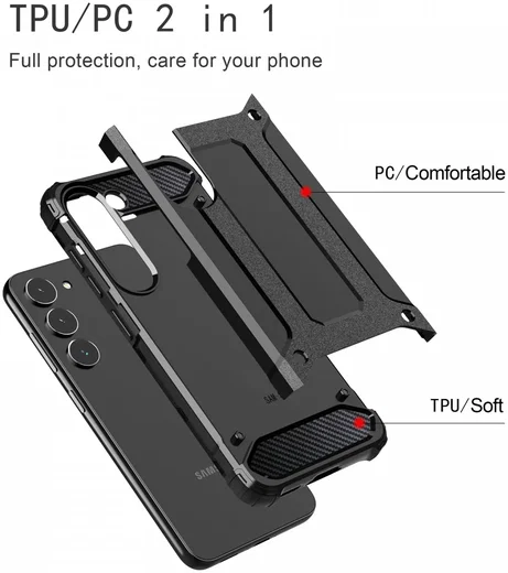 Samsung Galaxy S23 FE Hoesje Shock Proof Hybride Back Cover Blauw afbeelding 5