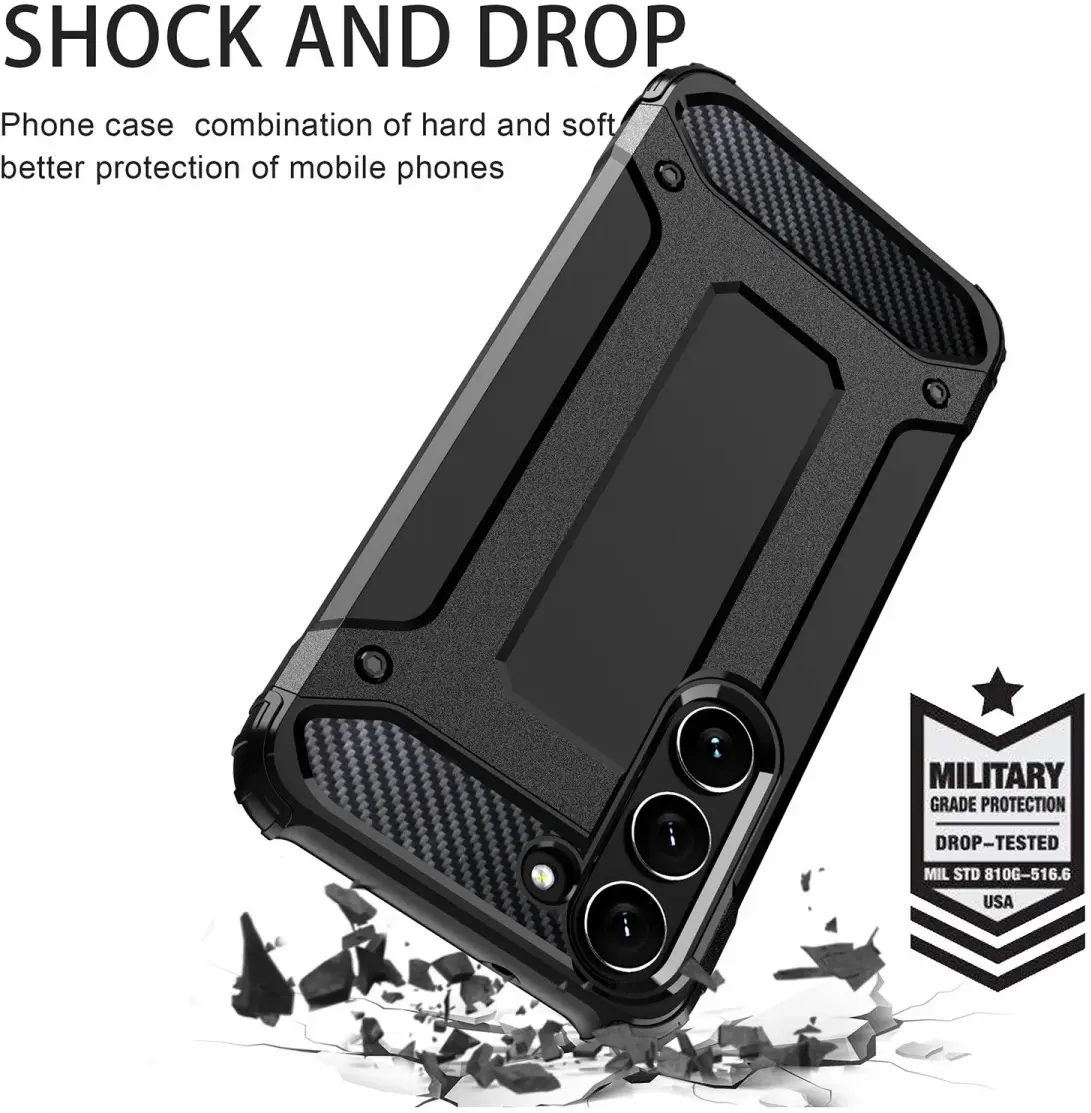Samsung Galaxy S23 FE Hoesje Shock Proof Hybride Back Cover Roze Goud afbeelding 2