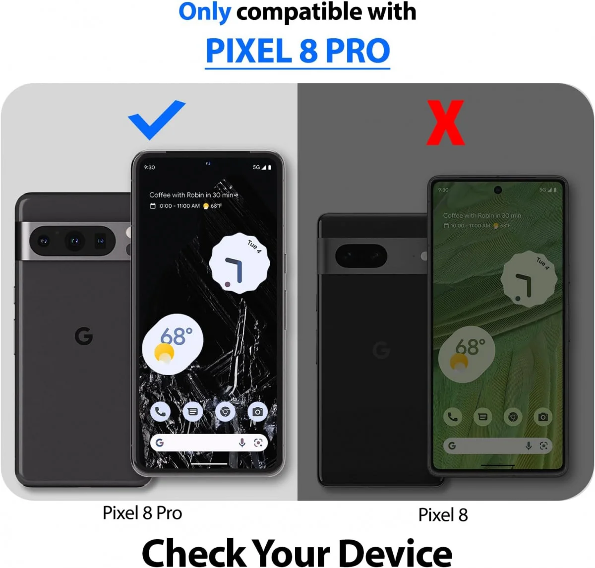 Whitestone Dome Glass Google Pixel 8 Pro Screen Protector 2-Pack afbeelding 3