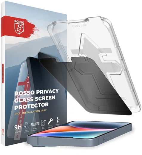 Rosso Apple iPhone 15 Privacy Glass Tempered Glass met Installatietray afbeelding 1