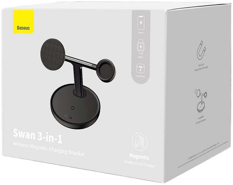 Baseus 3-in-1 Station 20W Draadloze Oplader iPhone/AirPods/Watch Zwart afbeelding 14