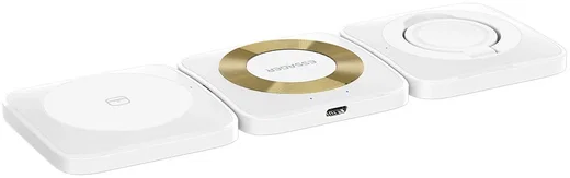 Essager 3-in-1 Opvouwbare Draadloze Lader iPhone/AirPods/Watch Wit afbeelding 2