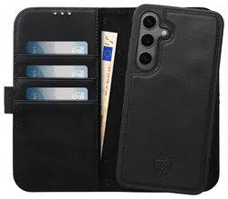 Rosso Elite Samsung Galaxy S24 Hoesje MagSafe Leer Zwart afbeelding