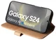 Rosso Elite Samsung Galaxy S24 Hoesje MagSafe Leer Lichtbruin afbeelding 11