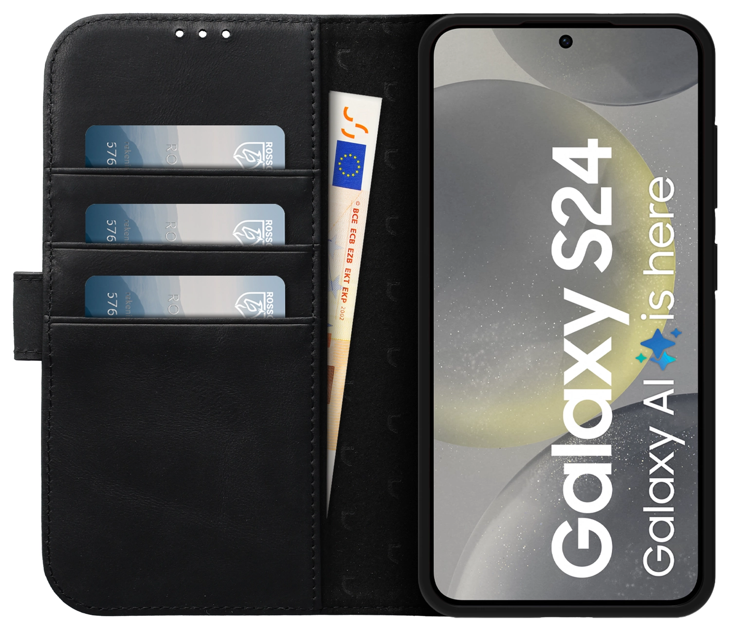 Rosso Elite Samsung Galaxy S24 Plus Hoesje MagSafe Leer Zwart afbeelding 2