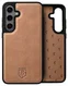 Rosso Elite Samsung Galaxy S24 Plus Hoesje MagSafe Leer Lichtbruin afbeelding 8