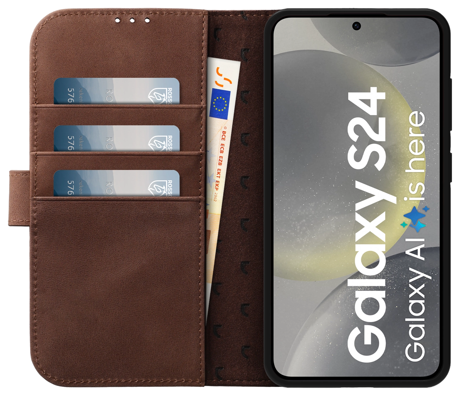 Rosso Elite Samsung Galaxy S24 Plus Hoesje MagSafe Leer Bruin afbeelding 2