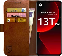 Rosso Element Xiaomi 13T / 13T Pro Hoesje Book Case Wallet Bruin afbeelding