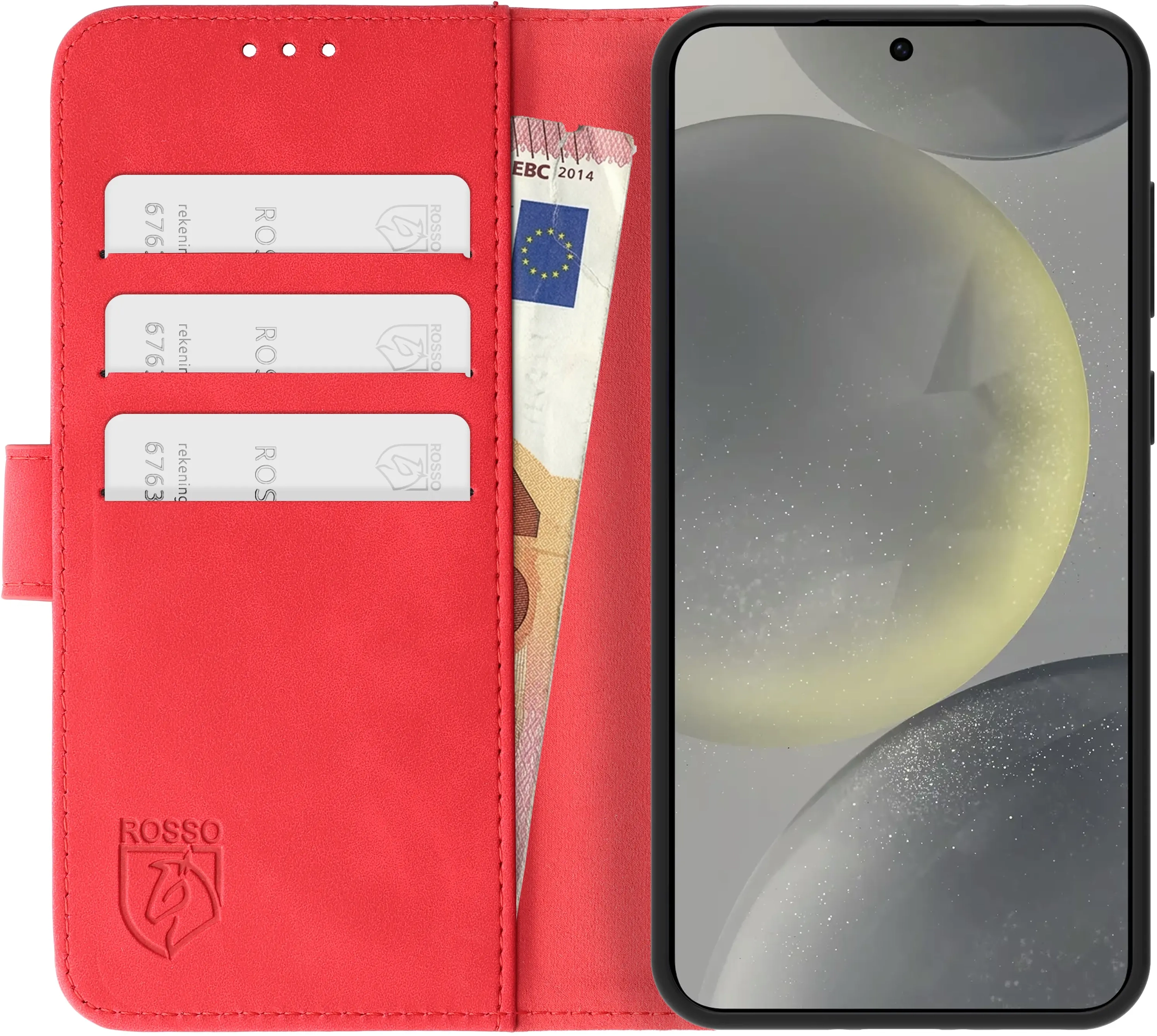Rosso Element Samsung Galaxy S24 Hoesje Book Case Wallet Rood afbeelding 17