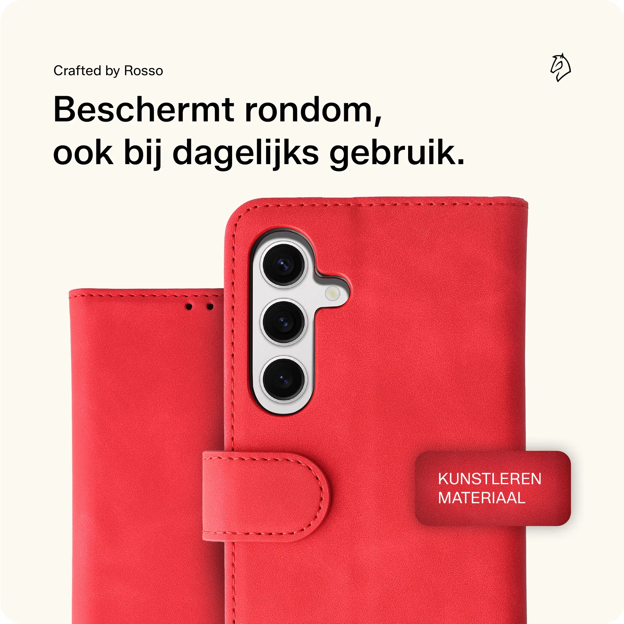 Rosso Element Samsung Galaxy S24 Hoesje Book Case Wallet Rood afbeelding 3
