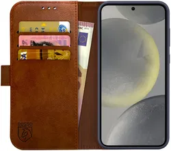 Rosso Element Samsung Galaxy S24 Hoesje Book Case Wallet Bruin afbeelding