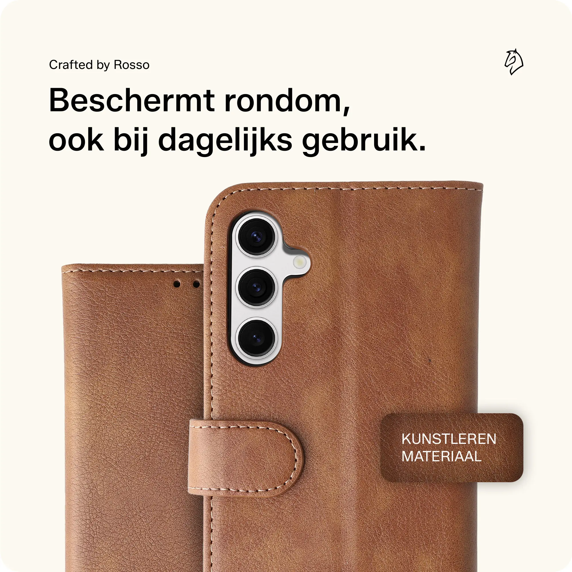 Rosso Element Samsung Galaxy S24 Hoesje Book Case Wallet Bruin afbeelding 3