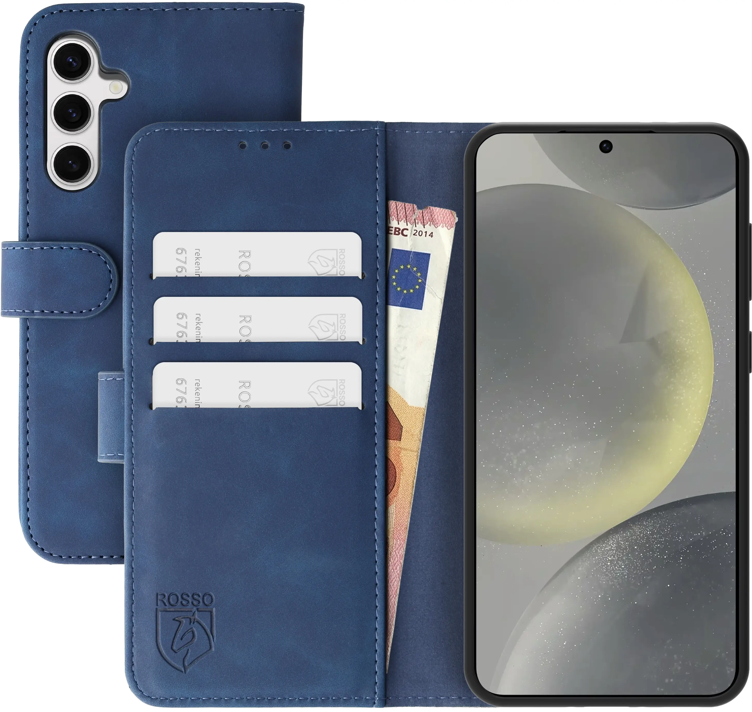 Rosso Element Samsung Galaxy S24 Hoesje Book Case Wallet Blauw afbeelding 1