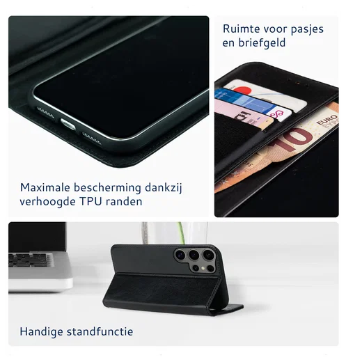 Rosso Element Samsung Galaxy S24 Ultra Hoesje Book Case Wallet Zwart afbeelding 3