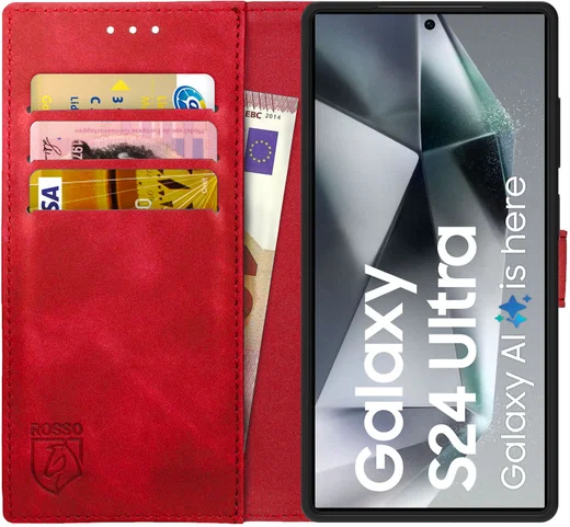 Rosso Element Samsung Galaxy S24 Ultra Hoesje Book Case Wallet Rood afbeelding 1