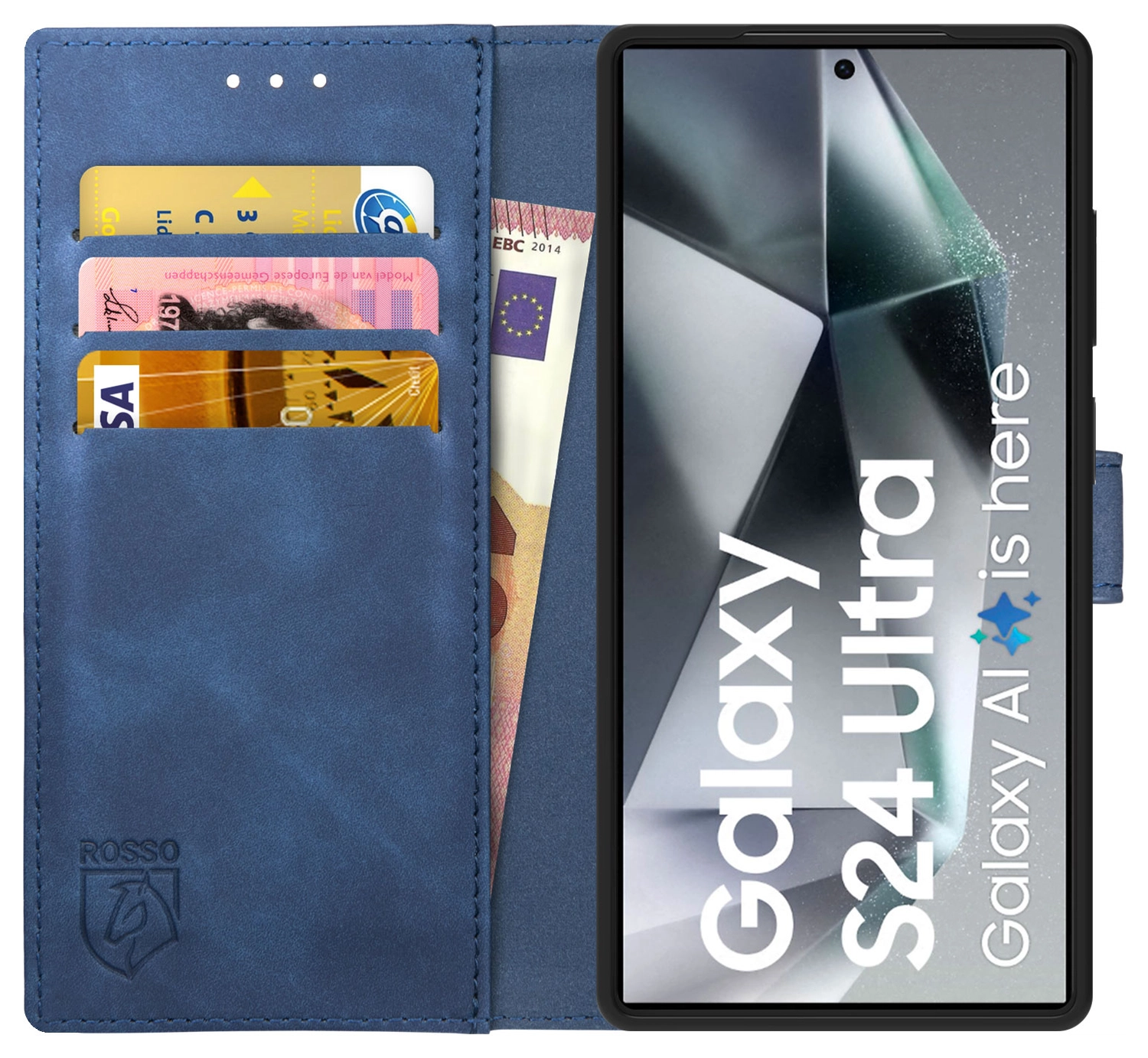 Rosso Element Samsung Galaxy S24 Ultra Hoesje Book Case Wallet Blauw afbeelding 1
