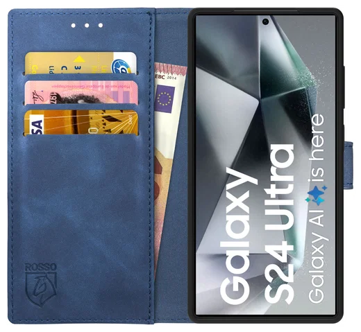 Rosso Element Samsung Galaxy S24 Ultra Hoesje Book Case Wallet Blauw afbeelding 1