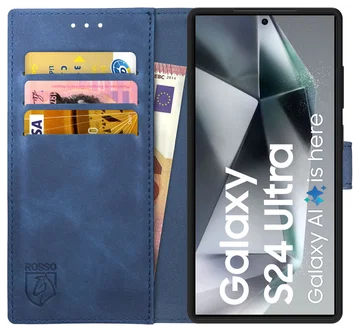 Rosso Element Samsung Galaxy S24 Ultra Hoesje Book Case Wallet Blauw