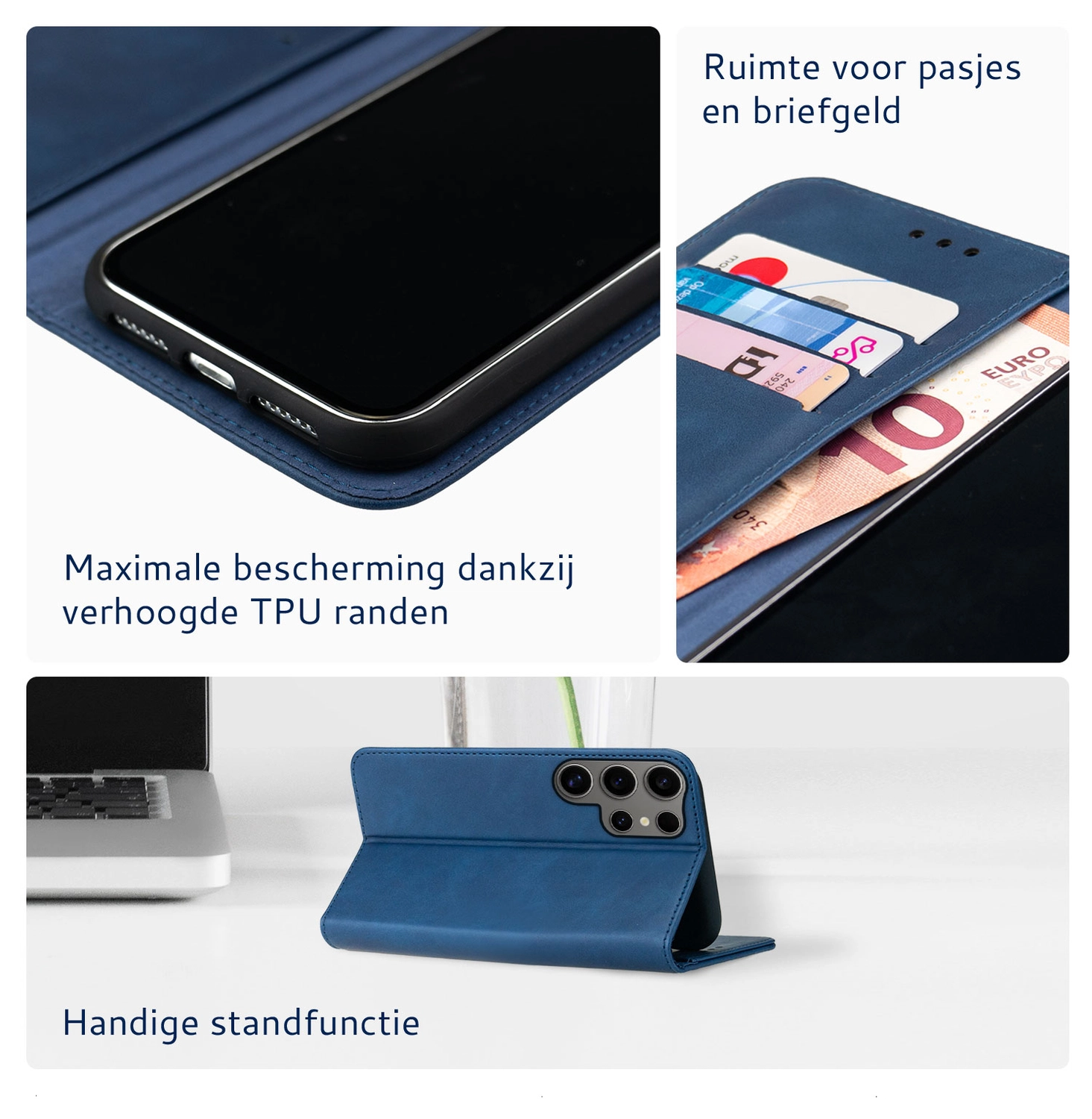 Rosso Element Samsung Galaxy S24 Ultra Hoesje Book Case Wallet Blauw afbeelding 3