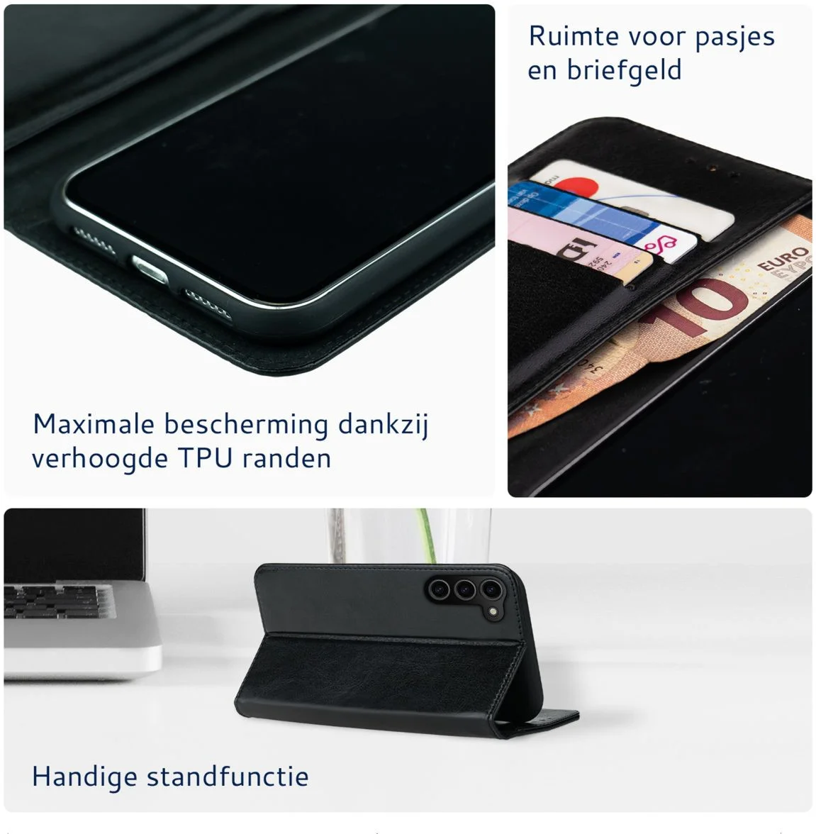 Rosso Element Samsung Galaxy S24 Plus Hoesje Book Case Wallet Zwart afbeelding 4