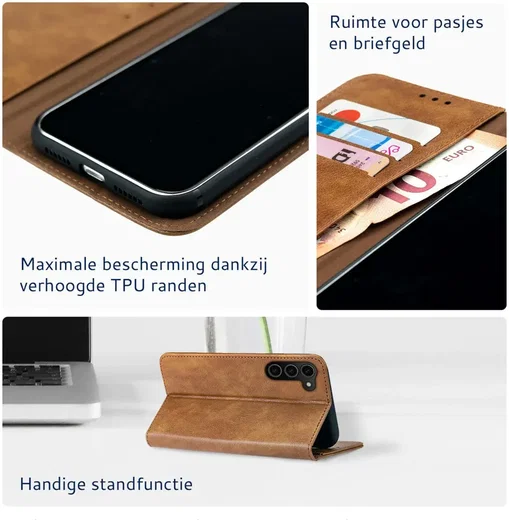 Rosso Element Samsung Galaxy S24 Plus Hoesje Book Case Wallet Bruin afbeelding 4