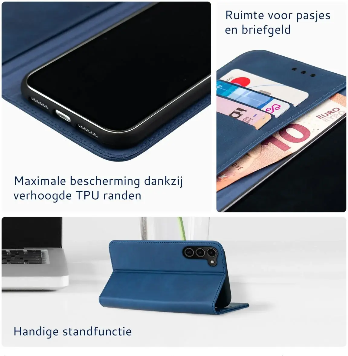 Rosso Element Samsung Galaxy S24 Plus Hoesje Book Case Wallet Blauw afbeelding 4