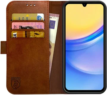 Rosso Element Samsung Galaxy A15 Hoesje Book Case Wallet Bruin