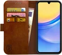 Rosso Element Samsung Galaxy A15 Hoesje Book Case Wallet Bruin