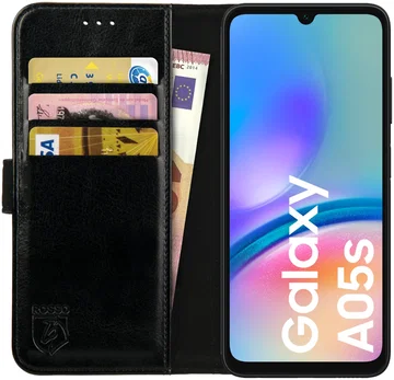 Rosso Element Samsung Galaxy A05s Hoesje Book Case Wallet Zwart