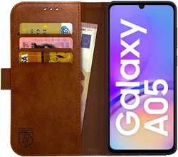 Rosso Element Samsung Galaxy A05 Hoesje Book Case Wallet Bruin afbeelding