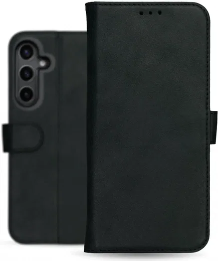 Rosso Deluxe Samsung Galaxy S24 Hoesje Echt Leer Book Case Zwart afbeelding 11