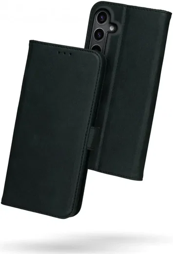 Rosso Deluxe Samsung Galaxy S24 Hoesje Echt Leer Book Case Zwart afbeelding 2