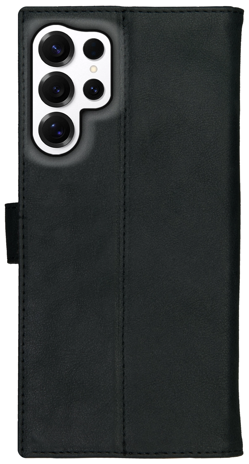 Rosso Deluxe Samsung Galaxy S24 Ultra Hoesje Echt Leer Book Case Zwart afbeelding 11
