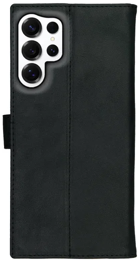Rosso Deluxe Samsung Galaxy S24 Ultra Hoesje Echt Leer Book Case Zwart afbeelding 11
