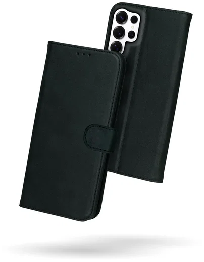 Rosso Deluxe Samsung Galaxy S24 Ultra Hoesje Echt Leer Book Case Zwart afbeelding 13