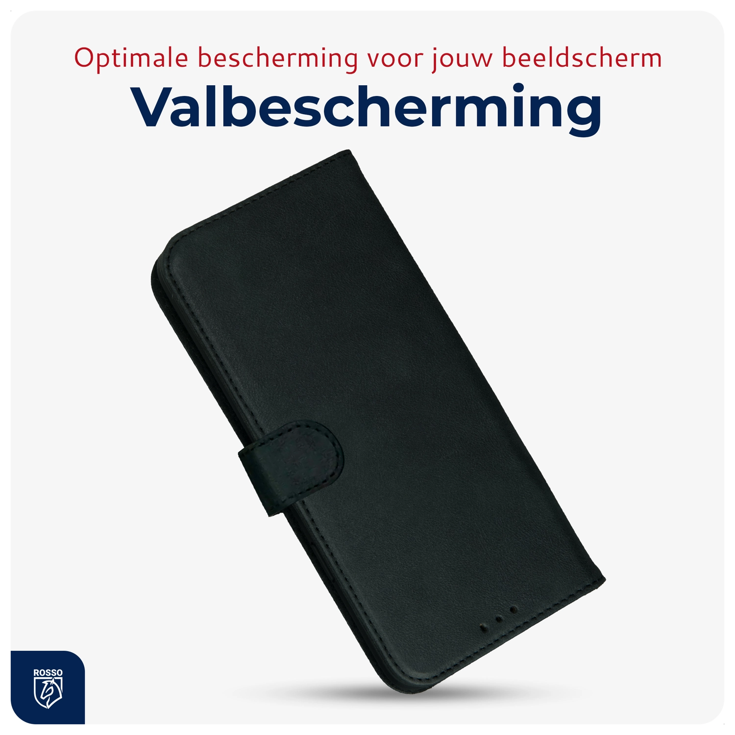 Rosso Deluxe Samsung Galaxy S24 Ultra Hoesje Echt Leer Book Case Zwart afbeelding 7