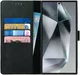 Rosso Deluxe Samsung Galaxy S24 Ultra Hoesje Echt Leer Book Case Zwart afbeelding 1