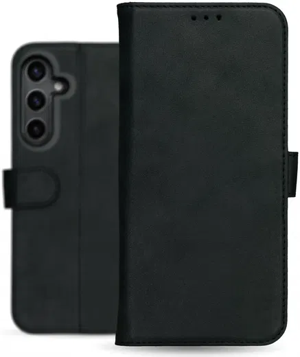 Rosso Deluxe Samsung Galaxy S24 Plus Hoesje Echt Leer Book Case Zwart afbeelding 4