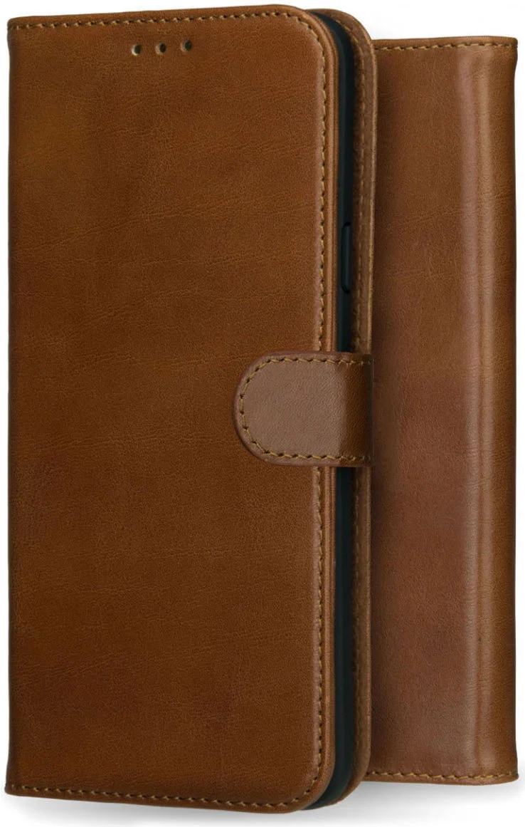 Rosso Deluxe Samsung Galaxy S24 Plus Hoesje Echt Leer Book Case Bruin afbeelding 8