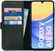 Rosso Deluxe Samsung Galaxy A15 Hoesje Echt Leer Book Case Zwart afbeelding 1